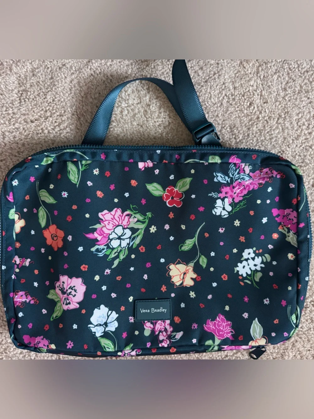 Vera Bradley Navy Floral Cosmetic Crossbody Bag